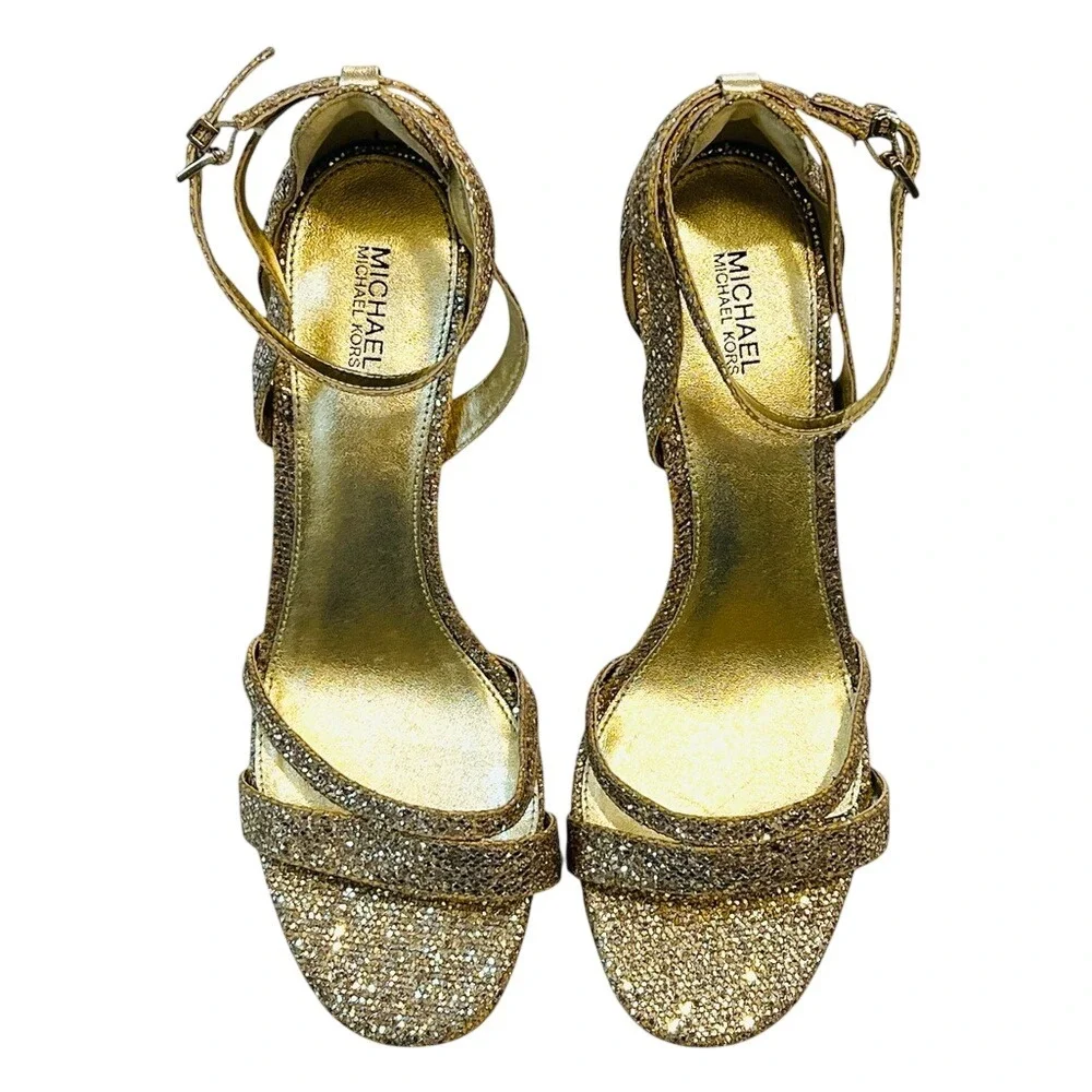 MICHAEL MICHAEL KORS‎ Kimberly Glitter Mesh Sandal, Size 9